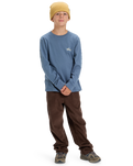 The Quiksilver Boys Boys EVO Border Lines Long Sleeve T-Shirt in China Blue
