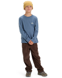 The Quiksilver Boys Boys EVO Border Lines Long Sleeve T-Shirt in China Blue