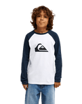 The Quiksilver Boys Boys Comp Raglan Long Sleeve T-Shirt in Dark Navy