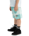 The Quiksilver Boys Boys Tie Dye Jogger Shorts in Marine Blue