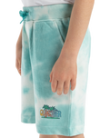The Quiksilver Boys Boys Tie Dye Jogger Shorts in Marine Blue