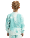 The Quiksilver Boys Boys Tie Dye Crew Sweatshirt in Marine Blue