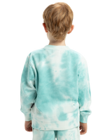 The Quiksilver Boys Boys Tie Dye Crew Sweatshirt in Marine Blue