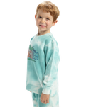 The Quiksilver Boys Boys Tie Dye Crew Sweatshirt in Marine Blue