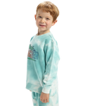 The Quiksilver Boys Boys Tie Dye Crew Sweatshirt in Marine Blue