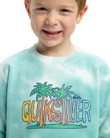 The Quiksilver Boys Boys Tie Dye Crew Sweatshirt in Marine Blue
