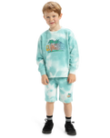 The Quiksilver Boys Boys Tie Dye Crew Sweatshirt in Marine Blue