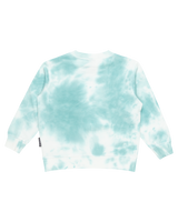 The Quiksilver Boys Boys Tie Dye Crew Sweatshirt in Marine Blue