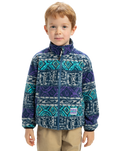 The Quiksilver Boys Boys Global Heat Polar Zip Fleece Jacket in Silver Grey Global Heat Stripe