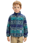 The Quiksilver Boys Boys Global Heat Polar Zip Fleece Jacket in Silver Grey Global Heat Stripe