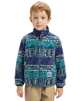 The Quiksilver Boys Boys Global Heat Polar Zip Fleece Jacket in Silver Grey Global Heat Stripe