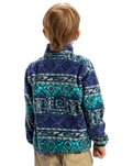 The Quiksilver Boys Boys Global Heat Polar Zip Fleece Jacket in Silver Grey Global Heat Stripe