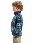 The Quiksilver Boys Boys Global Heat Polar Zip Fleece Jacket in Silver Grey Global Heat Stripe