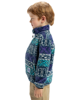 The Quiksilver Boys Boys Global Heat Polar Zip Fleece Jacket in Silver Grey Global Heat Stripe