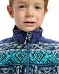 The Quiksilver Boys Boys Global Heat Polar Zip Fleece Jacket in Silver Grey Global Heat Stripe
