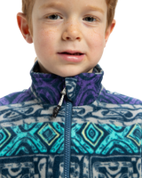 The Quiksilver Boys Boys Global Heat Polar Zip Fleece Jacket in Silver Grey Global Heat Stripe