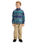 The Quiksilver Boys Boys Global Heat Polar Zip Fleece Jacket in Silver Grey Global Heat Stripe