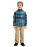 The Quiksilver Boys Boys Global Heat Polar Zip Fleece Jacket in Silver Grey Global Heat Stripe