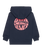 Boys Globe Zip Hoodie in Dark Navy