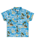 The Quiksilver Boys Boys Safe Paradise Shirt in Blue Naturama