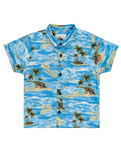 The Quiksilver Boys Boys Safe Paradise Shirt in Blue Naturama