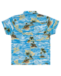 The Quiksilver Boys Boys Safe Paradise Shirt in Blue Naturama
