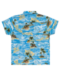 The Quiksilver Boys Boys Safe Paradise Shirt in Blue Naturama