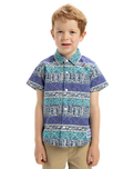 The Quiksilver Boys Boys Global Heat Shirt in Aqua Sky Global Heat