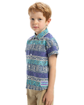 The Quiksilver Boys Boys Global Heat Shirt in Aqua Sky Global Heat