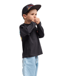 The Quiksilver Boys Boys Kingpin Long Sleeve T-Shirt in Tarmac