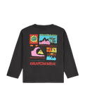 The Quiksilver Boys Boys Kingpin Long Sleeve T-Shirt in Tarmac