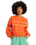 The Quiksilver Womens Collection Womens Crop Over Crew Sweatshirt in Tigerlily