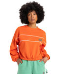 The Quiksilver Womens Collection Womens Crop Over Crew Sweatshirt in Tigerlily