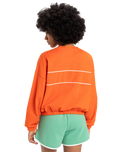 The Quiksilver Womens Collection Womens Crop Over Crew Sweatshirt in Tigerlily
