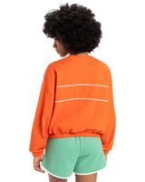 The Quiksilver Womens Collection Womens Crop Over Crew Sweatshirt in Tigerlily