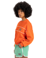 The Quiksilver Womens Collection Womens Crop Over Crew Sweatshirt in Tigerlily