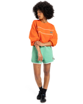 The Quiksilver Womens Collection Womens Crop Over Crew Sweatshirt in Tigerlily