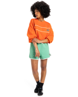 The Quiksilver Womens Collection Womens Crop Over Crew Sweatshirt in Tigerlily