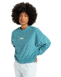 The Quiksilver Womens Collection Womens Tropic Day Sponge Fleece Sweatshirt in Brittany Blue