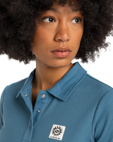 The Quiksilver Womens Collection Womens Nightcall Polo Shirt in Real Teal