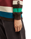 The Quiksilver Womens Sibbald Long Sleeve T-Shirt in Java Stripe