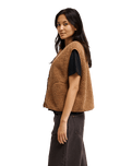 The Quiksilver Womens Cropped Cardigan in Rawhide