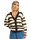 The Quiksilver  Womens Bukit Cardigan in Chocolate Brown Stripes