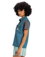 The Quiksilver Womens Collection Womens Jolk Sleeveless Shirt in Real Teal