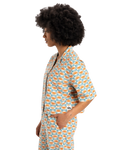 Dad Crop Fit Shirt in Brittany Blue Florever