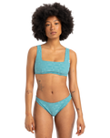 The Quiksilver Womens Collection Womens Dark Roy Bikini Top in Brittany Blue