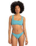 The Quiksilver Womens Collection Womens Dark Roy Bikini Top in Brittany Blue