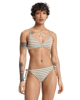 Clickity Clack Bikini Top in Tobacco Clickity Stripe