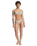 Clickity Clack Bikini Top in Tobacco Clickity Stripe