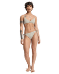 Clickity Clack Bikini Top in Tobacco Clickity Stripe